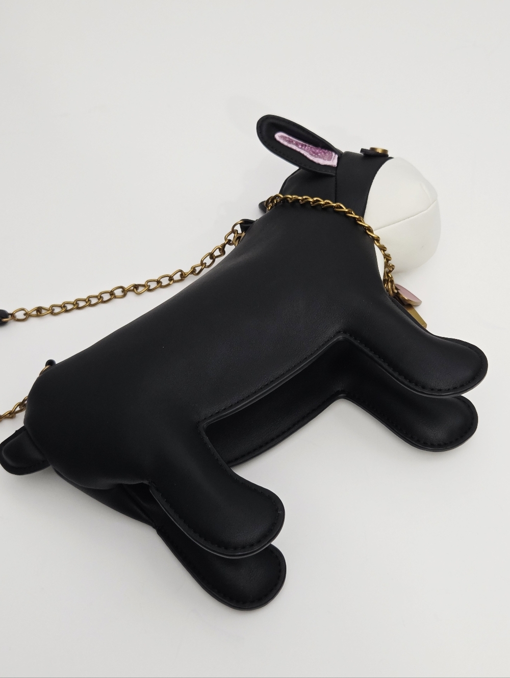 BETSEY JOHNSON KITSCH FRENCHY DOG CROSSBODY BAG WITH REMOVABLE CHARM BRACELET - Picture 8 of 9